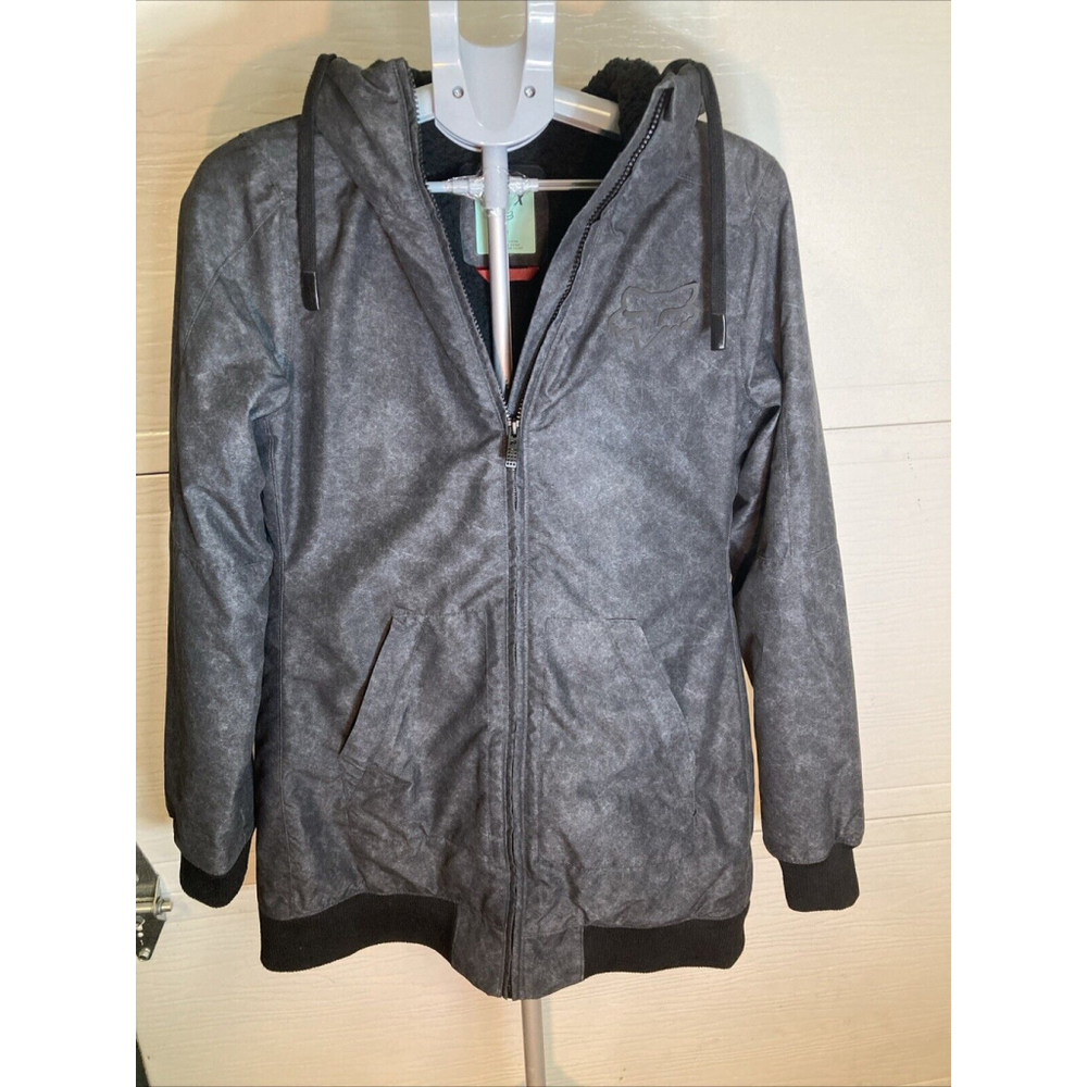 Vintage Fox Racing Jacket Women's M Medium Gray Style 20056 Winter Fall Hooded